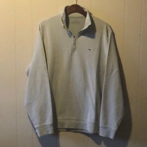Vineyard Vines Light Grey Quarter Zip Size L